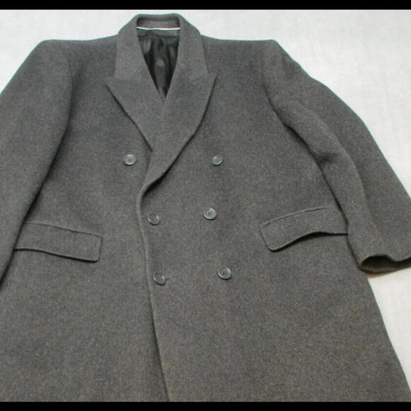 JELLER Vintage 100% CASHMERE Long Button Up Coat From HUNGARY with Pockets Gray - Picture 4 of 9